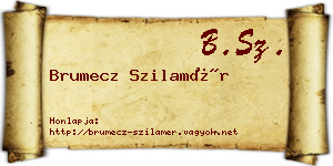 Brumecz Szilamér névjegykártya